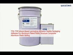 711A 711B सॉल्वेंट आधारित लेमिनेटिंग चिपकने वाला लचीला पैकेजिंग चिपकने वाला एल्यूमीनियम-प्लेटेड प्लास्टिक संरचना के लिए मिश्रित एल्यूमीनियम प्लास्टिक उबलने के लिए